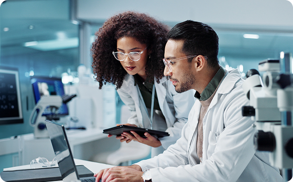 Scientist working in a modern laboratory