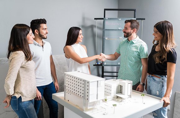 Modern commercial real estate building